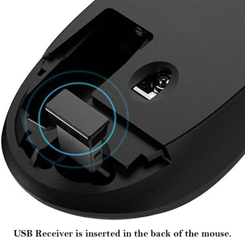 MiraCase Comfortable 2.4 GHz Long Range Silent Wireless Mouse, 1600 DPI, 30ft Working Distance, Battery Included (Black)