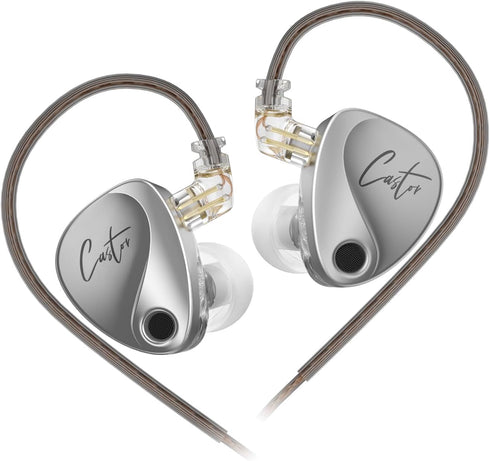 KZ Castor in Ear Monitor Headphones, HiFi Improved Bass, Noise Isolating IEM, Dual-Dynamic Driver Wired Earbuds