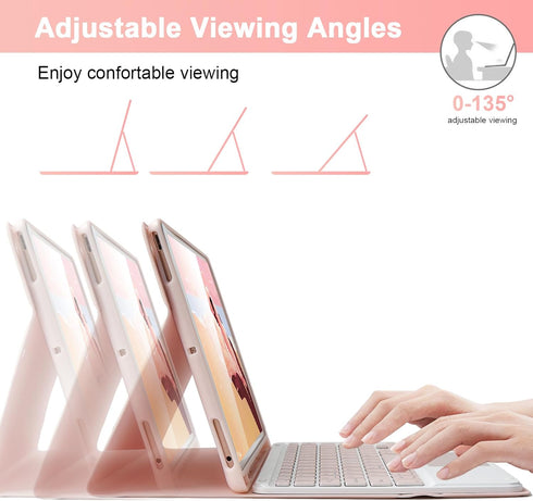SOPPY Keyboard Case with Touchpad for iPad, Bluetooth Keyboard for iPad 9th/8th/7th Generation 10.2 inch, iPad Air 3,