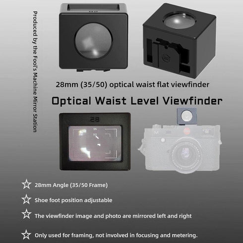 Generic 28mm 35/50 40 (35/50) Waist Level Viewfinder - Retropia Optical Waist Level Viewfinder, with or Frame Lines