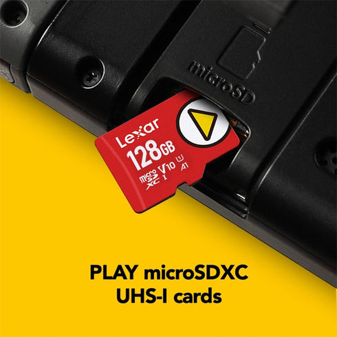 Lexar 128GB PLAY microSDXC Memory Card, UHS-I, C10, U1, V10, A1, Full-HD & 4K Video, Up To 160/50 MB/s, Expanded Storage for Nintendo-Switch, Gaming Devices, Smartphones, Tablets (LMSPLAY128G-BNNNU)