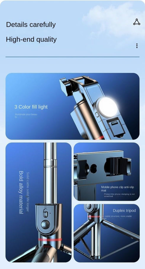 XIHAMA 1 17, 50 inch) Selfie Stick with Light, All in Extendable Tripod Stand with Wireless Remote, Portable Mobile