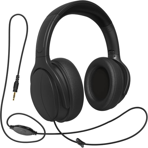 100SEASHELL Long Cord Tv Headphones for Seniors with Volume Control Wired Over The