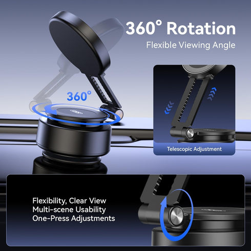 XO Simple is Beauty 360 iPhone16/15/14/13/12(Not Electric Vacuum Suction Car Phone Holder, Rotation Magnetic Phone