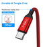 AkoaDa [3 Pack USB C Cable 10ft, USB C Charger Cable 10 Ft Fast Nylon Braided Cord Compatible with Samsung Galaxy Note 9 8 S21 S20 S10 10 Plus,LG V70 V60 G8 G7 Thinq,Moto Z Z3,Switch (Red)