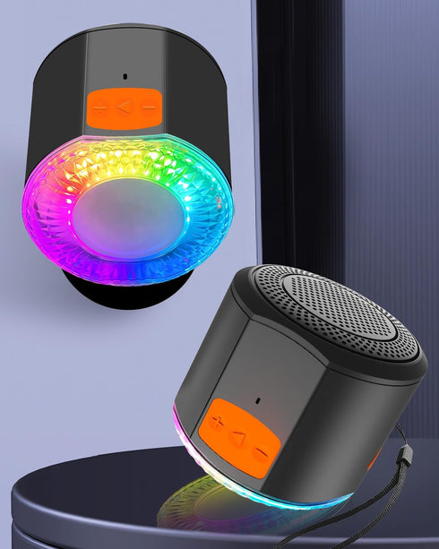 Amagle Small Portable Speakers Bluetooth Wireless with Lights, Magnetic Stick On Mini Bluetooth