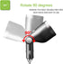 Car Charger, 120W 3-Socket Cigarette Lighter Power Adapter with Dual USB and LED Voltage Display