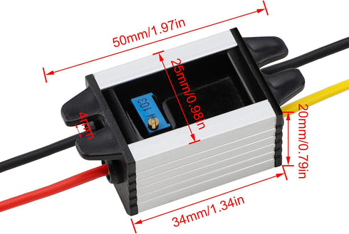 DROK 5V DC Converter, 2pcs Waterproof Buck Converter, 8V-22V Step Down to 3V-15V, 3A Adjustable Voltage Regulator