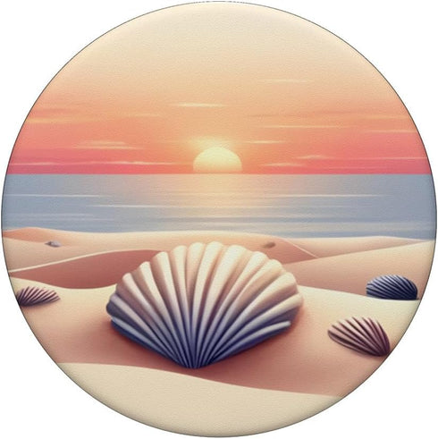 Seashells Beach Sea Sunrise Summer Sunset PopSockets Standard PopGrip
