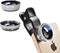 Silver 3 in 1 Cell Phone Camera Lens Kit, Universal Wide Angle Macro Fisheye Lens for iPhone Samsung Android