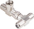 Goupchn F-Type Coax Cable Splitter Adapter, 3 Way Connector F Male to Dual F Female RG6 for TV