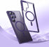 Samsung Galaxy S23 Ultra Case, Magnetic Cover with Soft Frosted Frame & Hard Clear Back, Shockproof Protection (Purple)