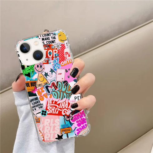 Good Vibes Phone Case for iPhone 15 Plus, Aesthetic Positive Collage Case for Girls, Boys, Women, Men