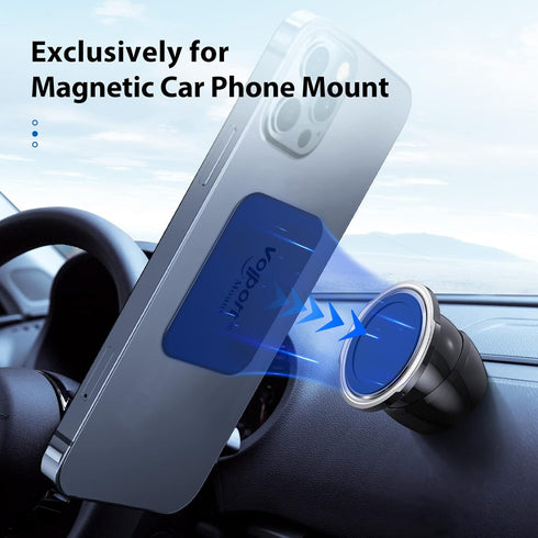 volport Rectangle Metal Plate for Phone Magnet, Magicplate Replacement Disc with 3M Adhesive Backing Sticker for Magnetic Car Mount Holder Cradle Stand (Dashboard/Vent/CD Slot/Windshield)-Black