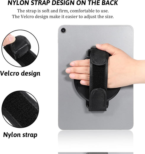 Hpmjz 360 7-11" Tablet Stand with Hand Strap Universal Tablet Hand Strap Holder Degree Rotating Sticky Tablets Stand