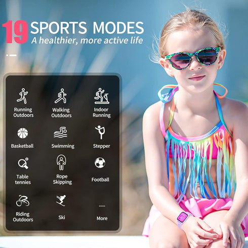 Kids Smart Watch with 20 Sports Modes, Fitness Tracker for Girls Boys Age 6+ with Sleep Monitor and Step Counter