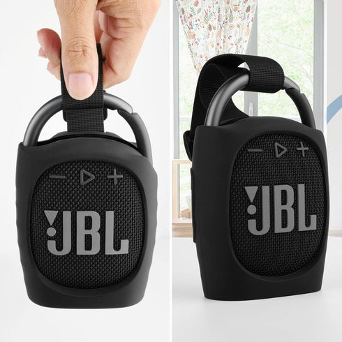 TXEsign Silicone Protective Carrying Case for JBL Clip 4 - Portable Mini Bluetooth Speaker Cover (Black)