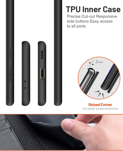 OCASE Galaxy S21 Plus 5G Compatible Wallet Case, PU Leather Flip Folio with Card Holders, RFID Blocking, Black