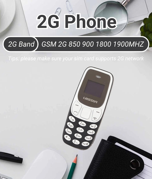 Jectse Mini Bluetooth Phone, Hands-Free Small Mobile Phone, Dual SIM Unlocked Cell Phone with Voice Changer (Black)
