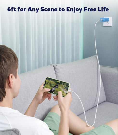 Phone Charger, Fast Charging, 2 Pack, 20W PD USB C Wall Charger Block with 6FT Type C to Lightning Cable