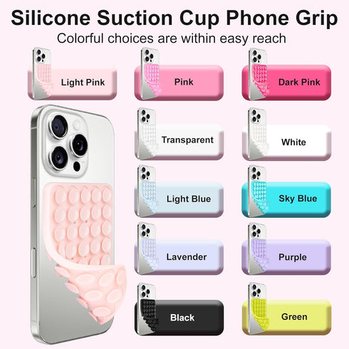 Giumel 1 Pack Silicone Suction Cup Phone Case Mount Double Sided, Phone Accessories Hands-Free Strong Grip Holder