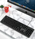Guiheng Wired Computer Keyboard, Plug Play USB, Large Number Pad, LED IndicatorsErgonomic, Foldable Stands,Anti-Wear
