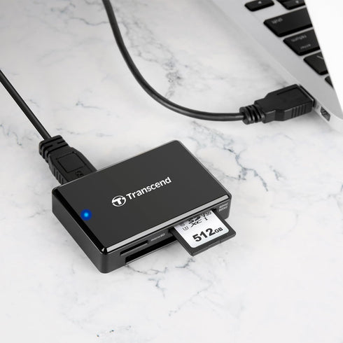 Transcend All-in-1 TS-RDF8K2 Multi Card Reader, Black, SDHC / SDXC / microSDHC / SDXC / CF UDMA, Black
