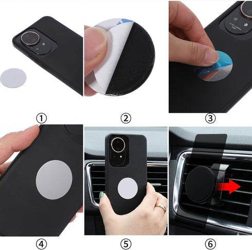 Zelphvt 20Pcs 1.3*1.3in Metal Plates for Magnetic Mount, Round Mobile Phone Magnet Stickers for Magnetic Car Mount Mini