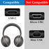 GEEKRIA USB Headphones Short Charger Cable for Bose QC Ultra, QC45, 700ANC, QC Earbuds II, USB to USB-C (1ft/30cm 2Pack)