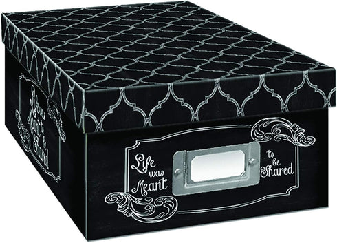 Pioneer Photo Albums Black & White Photo Storage Box, Chalkboad Shared Design by Pioneer Photo Albums