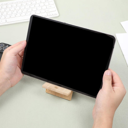 Eldraqth Bamboo Cell Phone Stand Cell Phone Stand for Desk Solid Wood Stands Wooden Holder Portable Wood Holder for Bed