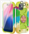 iPhone 15 Case, Rainbow Green, Heavy-Duty Shockproof Military-Grade Rugged Cover with Ring Stand, Glass Screen & Camera