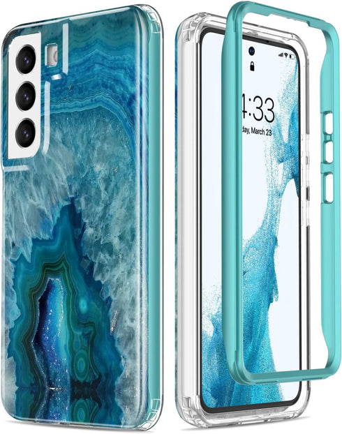 Esdot Compatible with Samsung Galaxy S22 Plus Case, Fashionable Protective Phone Case for Women, Agate Stone