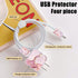 Cute DIY Cable Protector for iPhone Charger, Kawaii Luxurious Marble Pattern Data Line Saver for iPhone 11 12 13 14 Pro