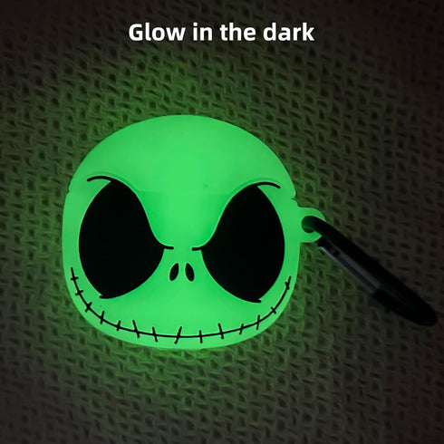 Compatible with AirPods 3rd Generation Case Cover with Cleaner kit, Glow in The Dark Funny Case for Airpod 3 Charging Case Cute 3D Skull Soft Silicone Protective AirPods 3 Case for Women Men