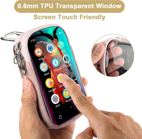 TXEsign MP3 MP4 4" MP3 MP4 (1 Pack) Player Case Bag with Clear Window Travel Carrying Case for Touch Screen Player Case