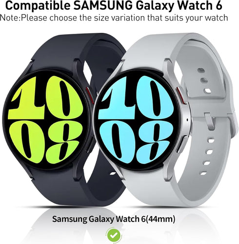 Suoman 2-Pack Waterproof Case for Samsung Galaxy Watch 6 44mm, Hard PC Bumper with Tempered Glass Protector