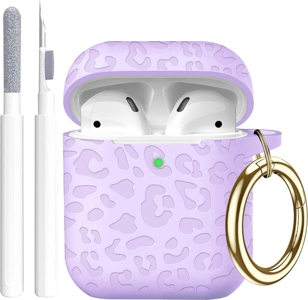 Airpod Case & Airpods 2nd Generation Leopard Engraved Skin Cover, Compatible with AirPods 2nd/1st Charging Case, Cute
