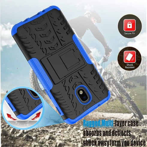 Yiakeng Galaxy J7 2018 Shockproof Protective Case with Kickstand (Blue)