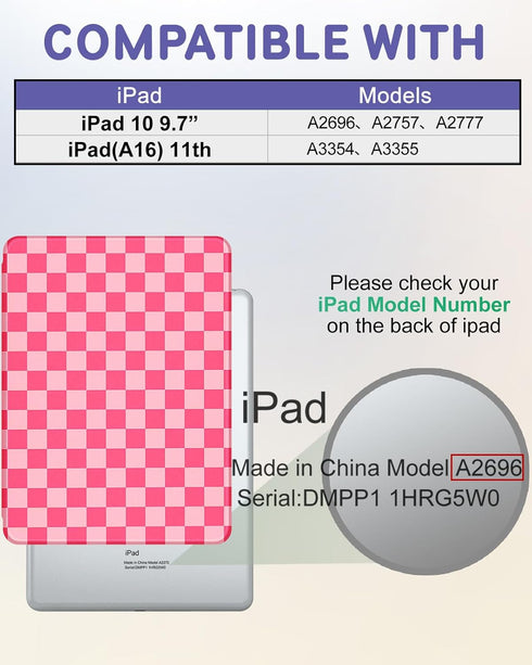 Uppuppy A16 10th 10.9 Inch 10/11 2025 for iPad Case - for iPad Generation Case Women Girls Cute Girly Teens Kids Pretty