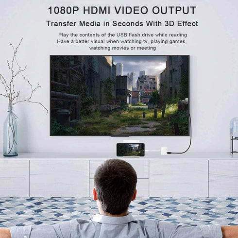 USB C to HDMI Digital AV Adapter for iPhone 15, 1080P Video & Audio Sync Converter with Charging Port for iPhone 15Pro