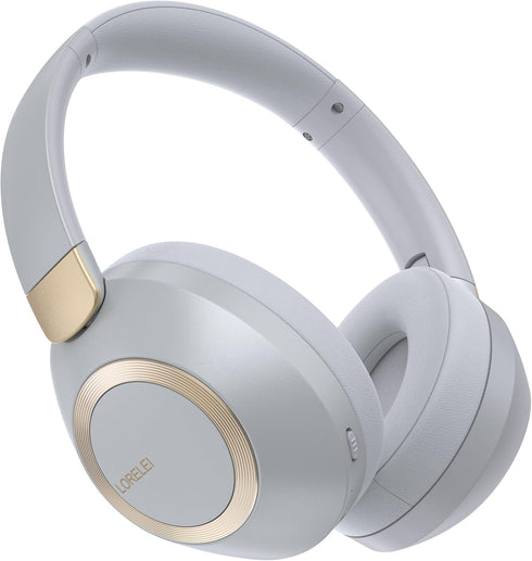 LORELEI B-C6 Wireless Over Ear Headphones, 50H Playtime, Foldable Lightweight Bluetooth Headsets, Deep Bass, Built-in