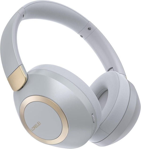 LORELEI B-C6 Wireless Over Ear Headphones, 50H Playtime, Foldable Lightweight Bluetooth Headsets, Deep Bass, Built-in