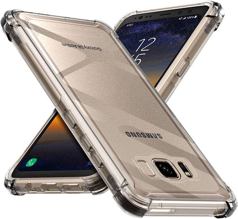 Galaxy S8 Active Case, Shockproof Anti-Scratches Flexible TPU Gel Slim Fit Protective Cover (Clear)