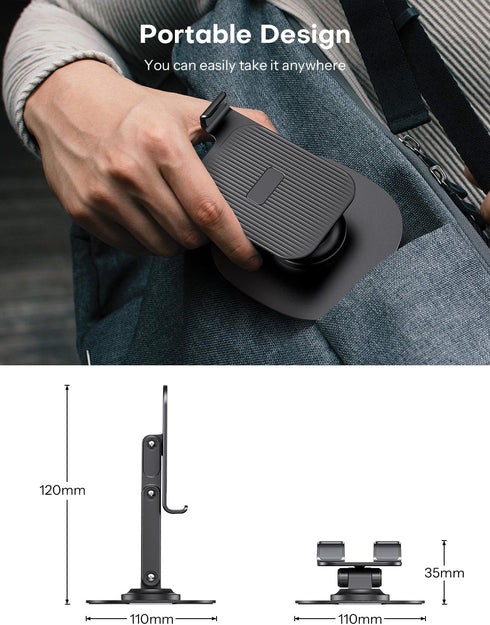 OMOTON 2 Pack 360 17 16 15 14 13 Cell Phone Stand for Desk, Adjustable Foldable Phone Holder, Swivel Mobile Stand Fit