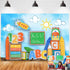 XUNJIN NO.1 Decor,8x6ft Back to School ABC Photography Background Globe Pencil Book Children Birthday Portrait Decor
