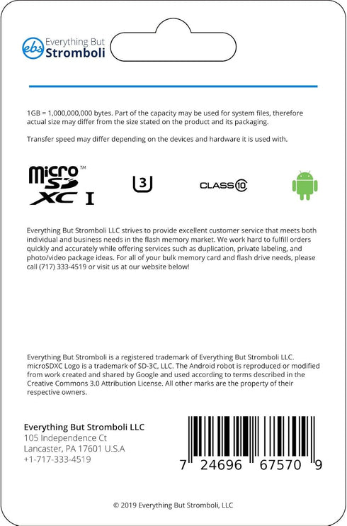 Everything But Stromboli 64GB Azaire MicroSD Memory Card for Samsung Galaxy Phone, Speed Class 10 U3