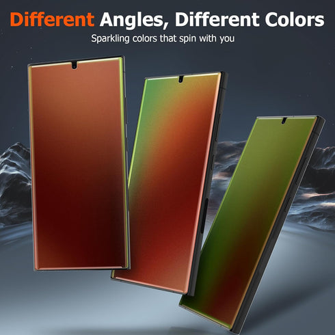 LYWHL 2 Pack for Samsung Galaxy S24 Ultra Privacy Screen Protector, Matte Gradient Colorful Anti-Blue Light Anti-Spy