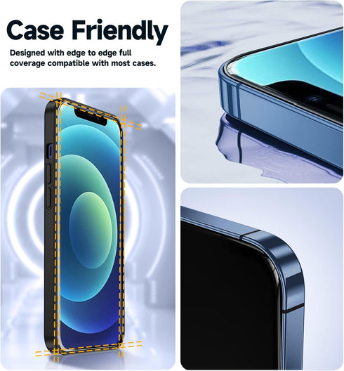MAGIC JOHN Tempered Glass Screen Protector for iPhone 12/12 Pro (6.1") - 2 Pack, Bubble-Free, HD Clear, Easy Install