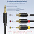 3.5mm 1/8" 3 5 J&D to RCA AV Cable, Audio/Video Transmission, TRRS to RCA Male Plug AUX Cable Cord, Compatible